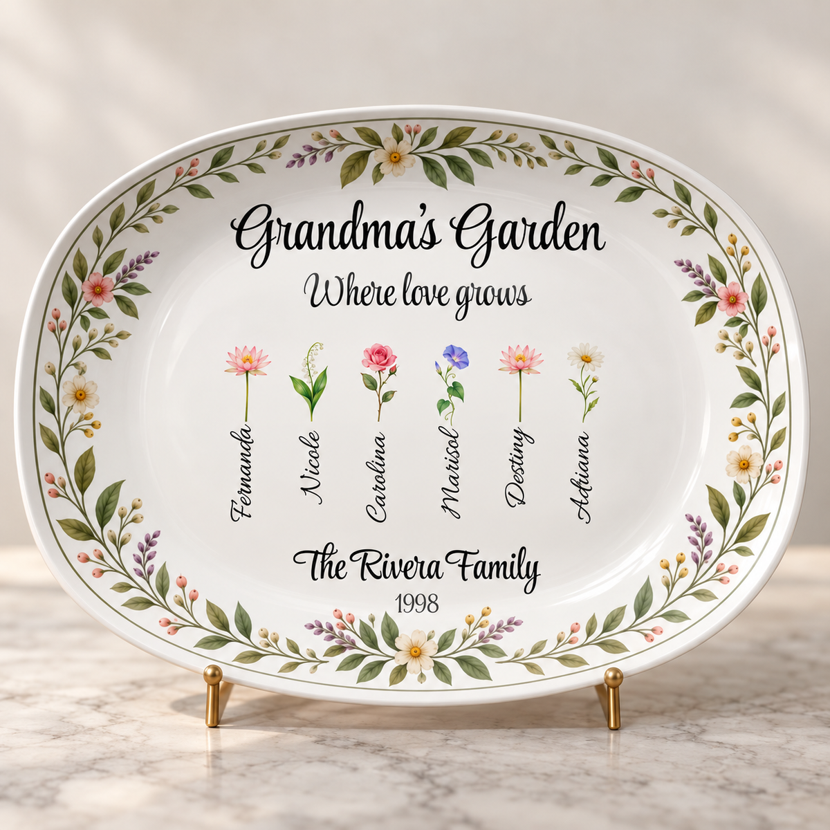 Personalized Grandma’s Garden Platter