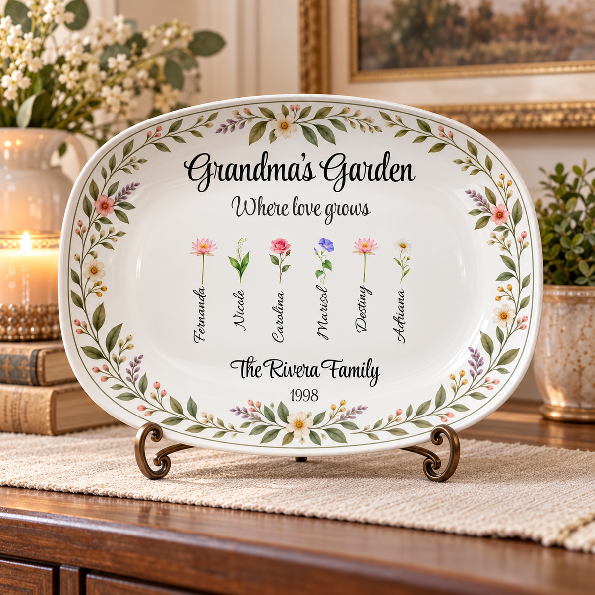 Personalized Grandma’s Garden Platter