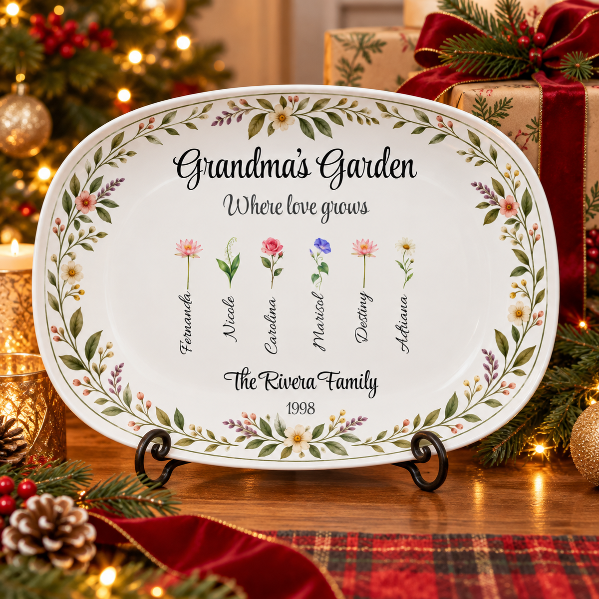 Personalized Grandma’s Garden Platter