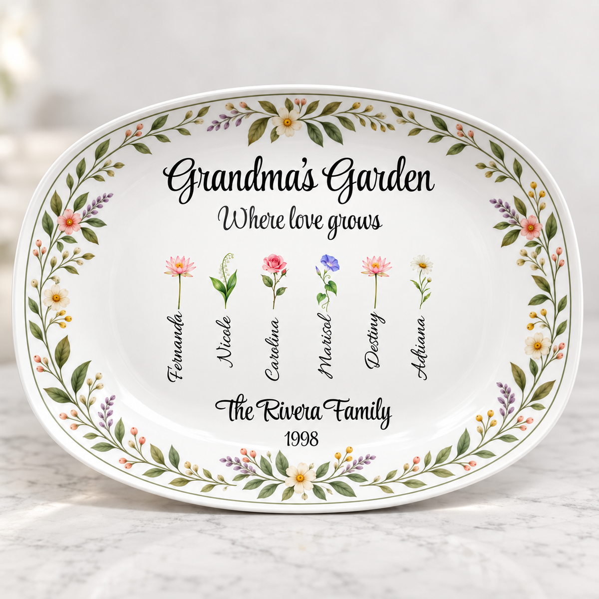 Personalized Grandma’s Garden Platter