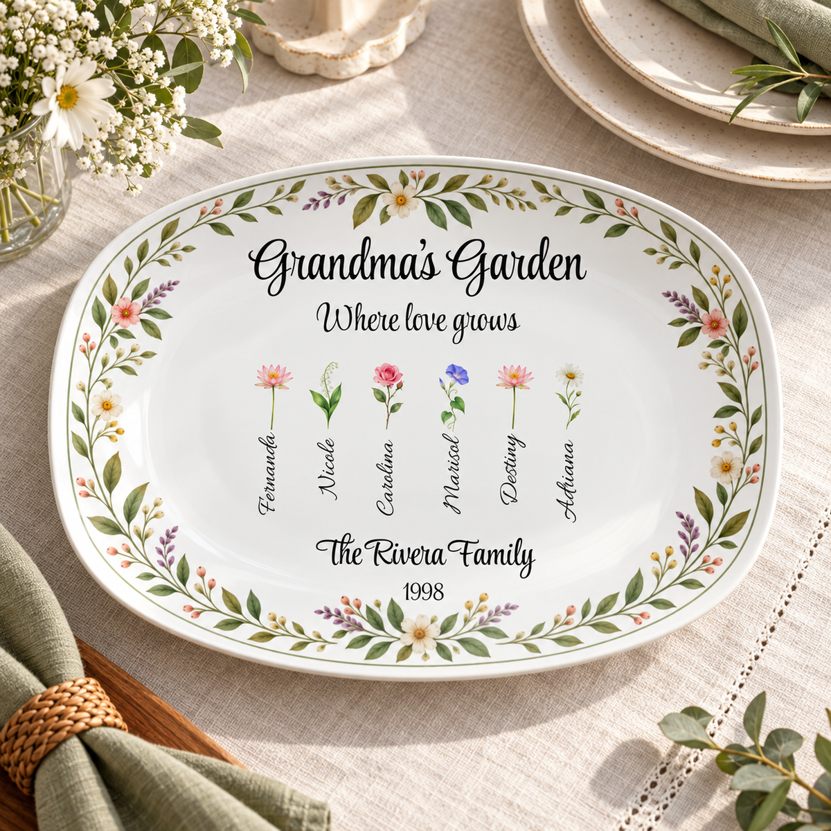Personalized Grandma’s Garden Platter
